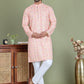 Embroidered and Printed Cotton Blend Kurta Pyjama ( JOKP 5141Peach )