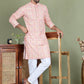 Embroidered and Printed Cotton Blend Kurta Pyjama ( JOKP 5141Peach )