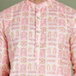 Embroidered and Printed Cotton Blend Kurta Pyjama ( JOKP 5141Peach )