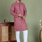 Embroidered and Printed Cotton Blend Kurta Pyjama ( JOKP 5142Maroon )