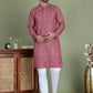Embroidered and Printed Cotton Blend Kurta Pyjama ( JOKP 5142Maroon )