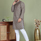 Embroidered and Printed Cotton Blend Kurta Pyjama ( JOKP 5142Olive )