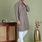 Embroidered and Printed Cotton Blend Kurta Pyjama ( JOKP 5142Olive )