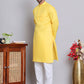 Solid Cotton Kurta Set for Men ( JOKP 5144Lemon )
