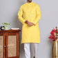 Solid Cotton Kurta Set for Men ( JOKP 5144Lemon )