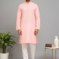 Solid Cotton Kurta Set for Men (JOKP 5144 Pink )