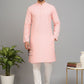 Solid Cotton Kurta Set for Men (JOKP 5144 Pink )