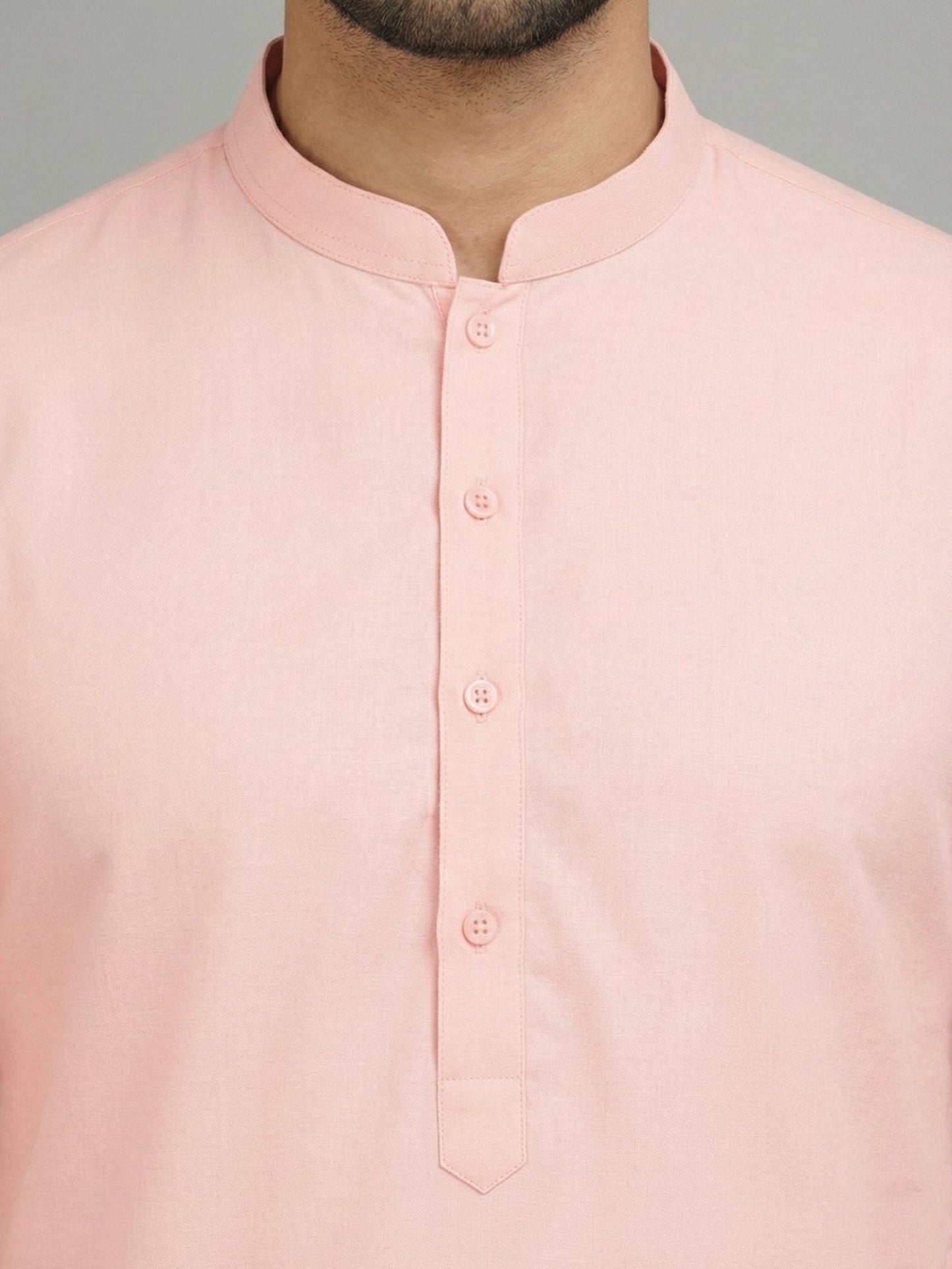 Solid Cotton Kurta Set for Men (JOKP 5144 Pink )