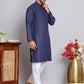 Solid Cotton Kurta Set for Men ( JOKP 5144Navy )