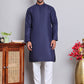 Solid Cotton Kurta Set for Men ( JOKP 5144Navy )