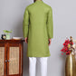 Solid Cotton Kurta Set for Men ( JOKP 5144Olive )