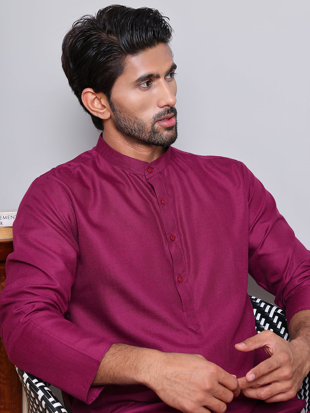 Solid Cotton Kurta Set for Men ( JOKP 5144Pink )