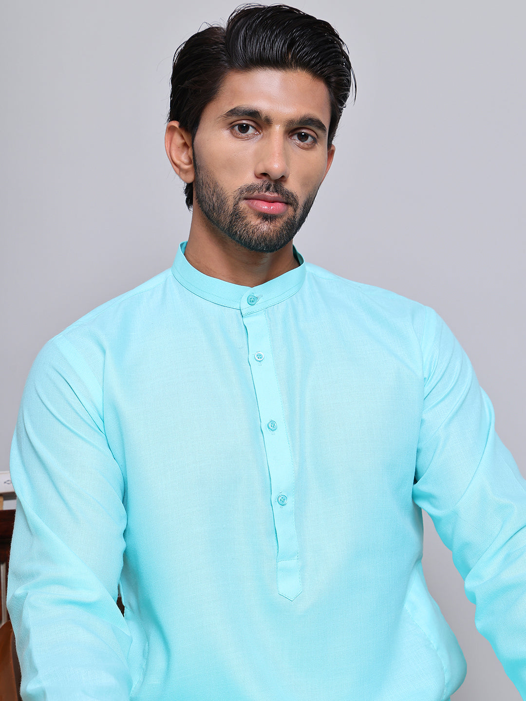 Solid Cotton Kurta Set for Men ( JOKP 5144Sky )