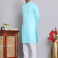Solid Cotton Kurta Set for Men ( JOKP 5144Sky )