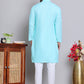 Solid Cotton Kurta Set for Men ( JOKP 5144Sky )