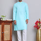 Solid Cotton Kurta Set for Men ( JOKP 5144Sky )