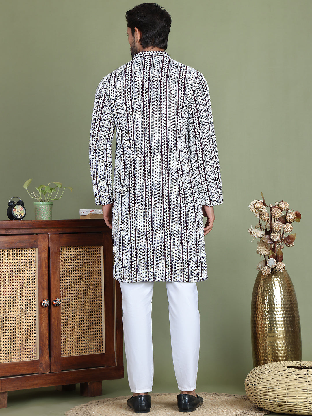 Embroidered and Mirror Work Kurta Pyjama Sets ( JOKP 5146Purple )