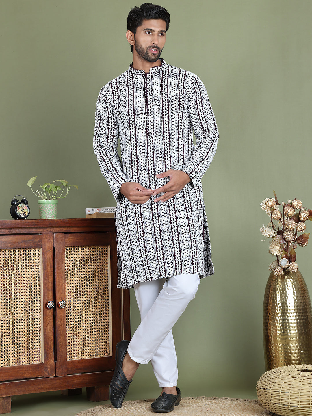 Embroidered and Mirror Work Kurta Pyjama Sets ( JOKP 5146Purple )