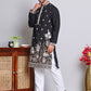 Floral Embroidered and Sequins Kurta Set ( JOKP 5147Black )