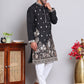 Floral Embroidered and Sequins Kurta Set ( JOKP 5147Black )