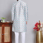 Digital Printed Straight Kurta Set For Men ( JOKP 5148Firozi )