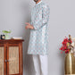 Digital Printed Straight Kurta Set For Men ( JOKP 5148Firozi )