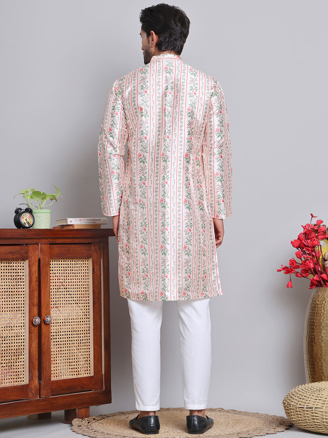 Digital Printed Straight Kurta Set For Men ( JOKP 5148Golden )