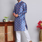 Digital Printed Straight Kurta Set For Men ( JOKP 5148Peacock )