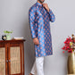 Digital Printed Straight Kurta Set For Men ( JOKP 5148Peacock )