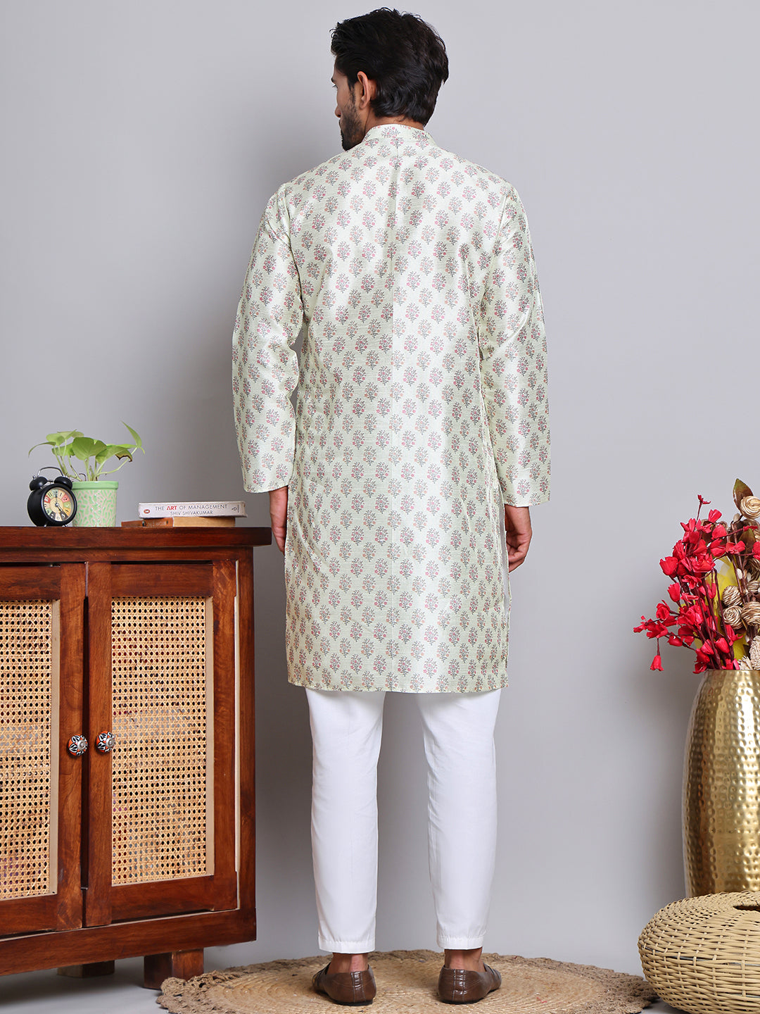 Digital Printed Straight Kurta Set For Men ( JOKP 5148Pista )