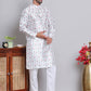 Digital Printed Straight Kurta Set For Men ( JOKP 5148White )