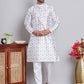 Digital Printed Straight Kurta Set For Men ( JOKP 5148White )