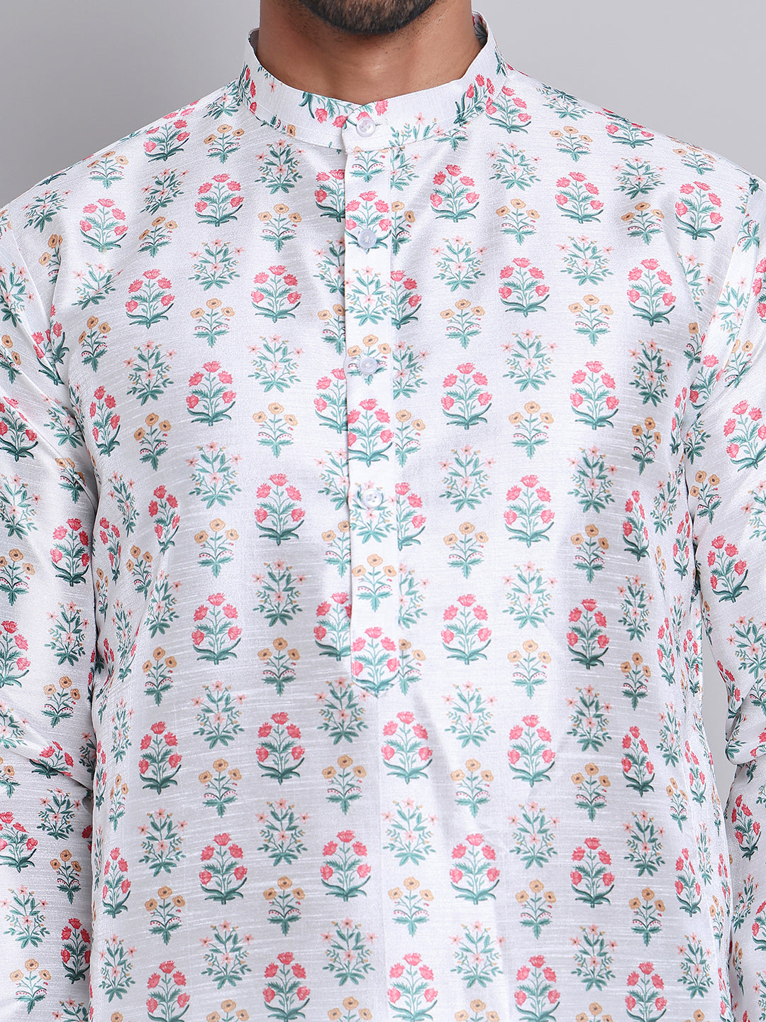 Digital Printed Straight Kurta Set For Men ( JOKP 5148White )