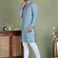 Embroidered and Mirror Work Kurta Pyjama Sets for Men ( JOKP 5149Blue )