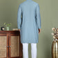 Embroidered and Mirror Work Kurta Pyjama Sets for Men ( JOKP 5149Blue )