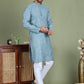 Embroidered and Mirror Work Kurta Pyjama Sets for Men ( JOKP 5149Blue )