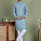 Embroidered and Mirror Work Kurta Pyjama Sets for Men ( JOKP 5149Blue )