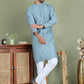 Embroidered and Mirror Work Kurta Pyjama Sets for Men ( JOKP 5149Blue )