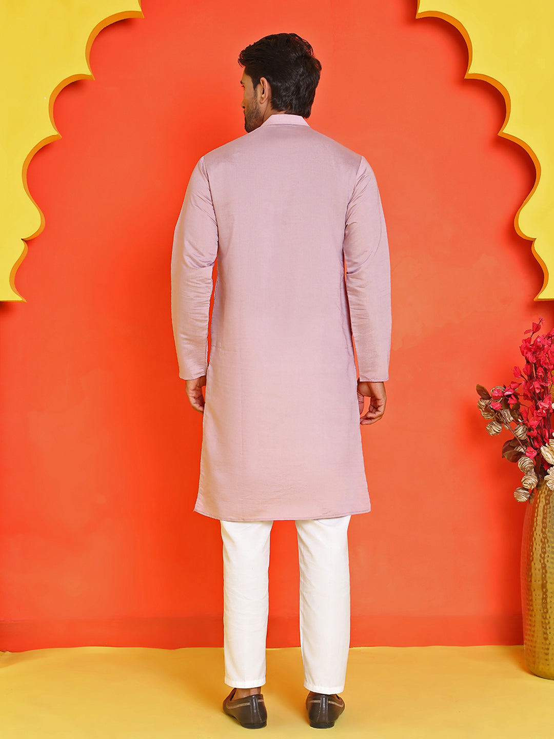 Embroidered Straight Kurta Pyjama Set ( JOKP P 5150 Magenta )