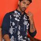 Embroidered Straight Kurta Pyjama Set ( JOKP P 5150 Navy )