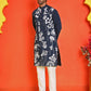 Embroidered Straight Kurta Pyjama Set ( JOKP P 5150 Navy )