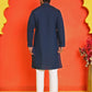 Embroidered Straight Kurta Pyjama Set ( JOKP P 5150 Navy )