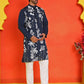 Embroidered Straight Kurta Pyjama Set ( JOKP P 5150 Navy )
