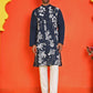 Embroidered Straight Kurta Pyjama Set ( JOKP P 5150 Navy )