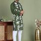 Embroidered Straight Kurta Pyjama Set ( JOKP 5150Olive )