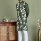 Embroidered Straight Kurta Pyjama Set ( JOKP 5150Olive )