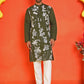 Embroidered Straight Kurta Pyjama Set ( JOKP P 5150 Olive )