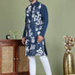 Embroidered Straight Kurta Pyjama Set ( JOKP 5150Peacock )