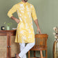 Embroidered Straight Kurta Pyjama Set ( JOKP 5150Yellow )