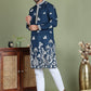 Floral Embroidered and Sequins Kurta Set ( JOKP 5151Peacock )
